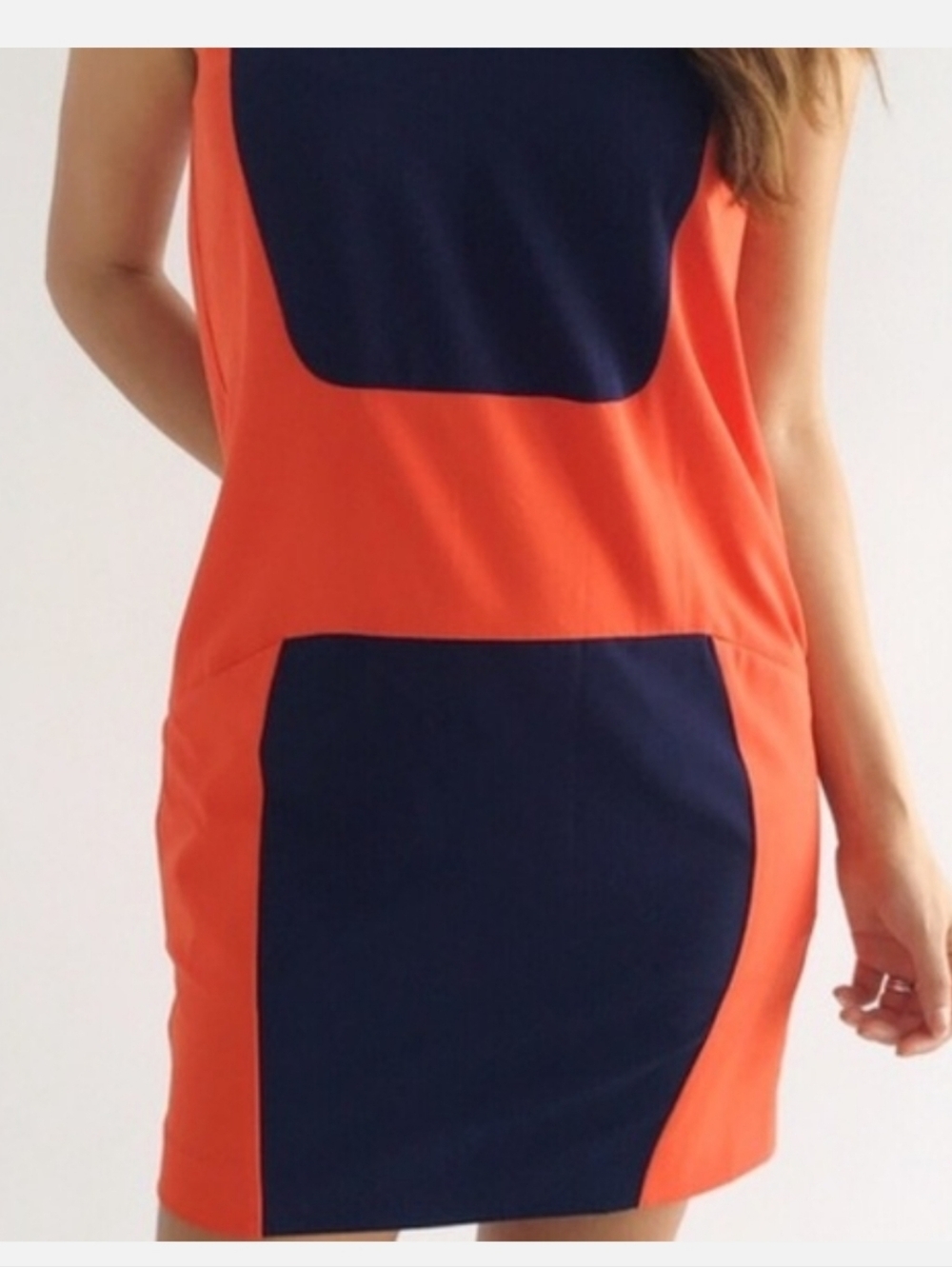 Rachel Roy Sheath Dress Women's Size 2 Lined Cap Sleeves Color Block Career